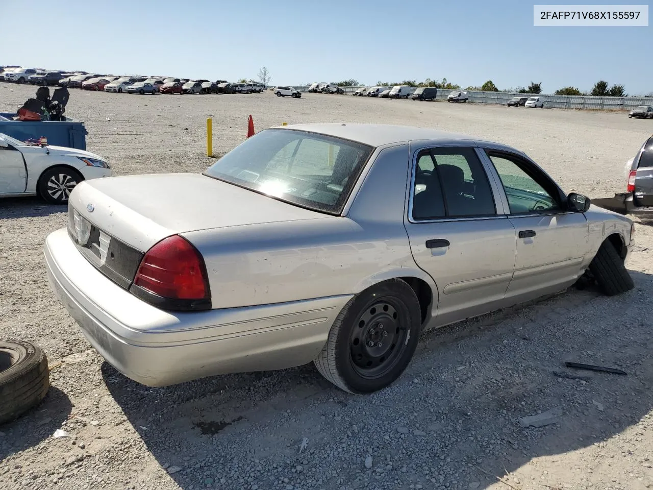 2008 Ford Crown Victoria Police Interceptor VIN: 2FAFP71V68X155597 Lot: 75592284