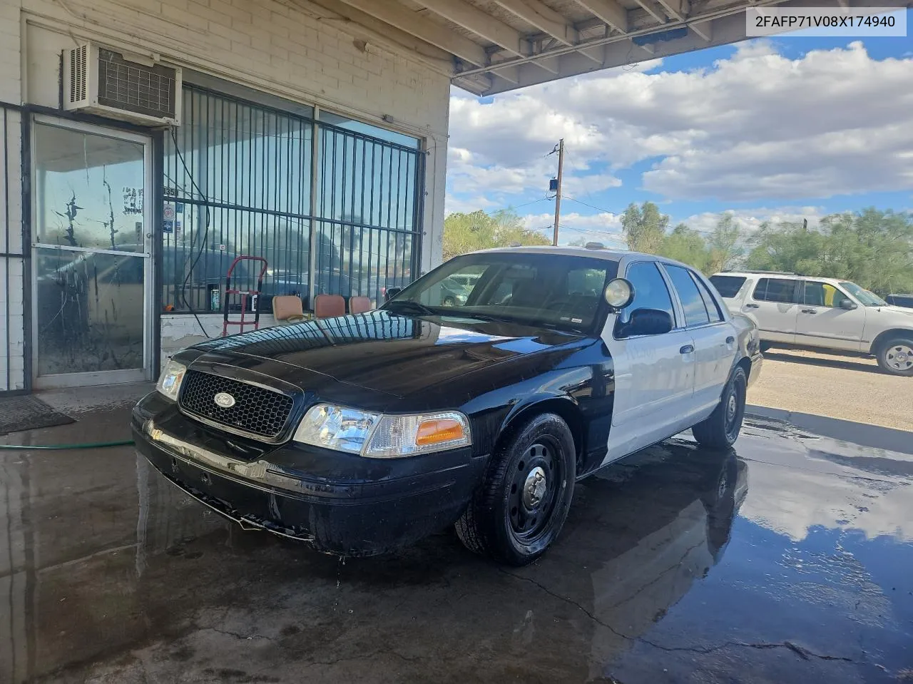 2008 Ford Crown Victoria Police Interceptor VIN: 2FAFP71V08X174940 Lot: 76964474