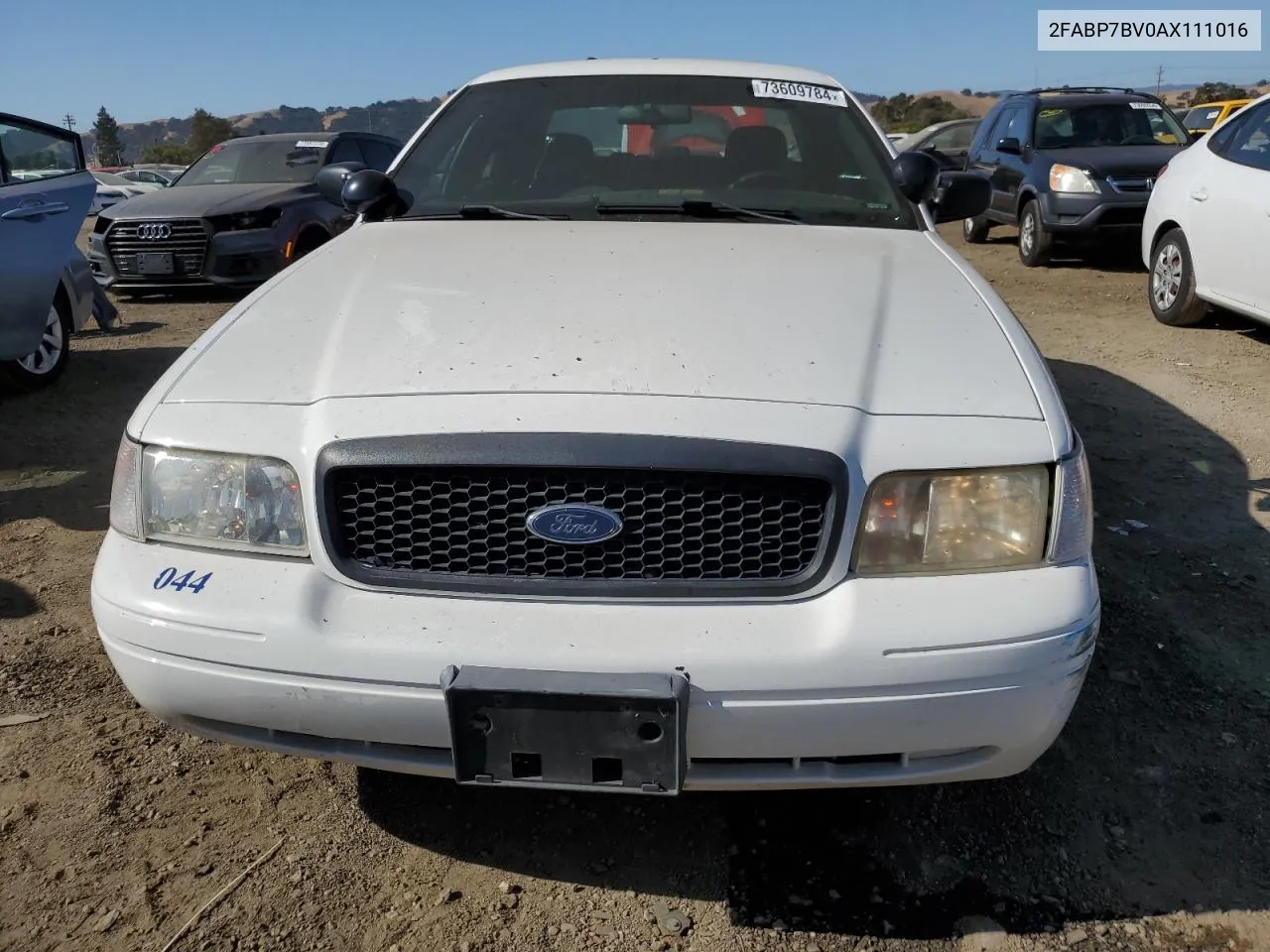 2010 Ford Crown Victoria Police Interceptor VIN: 2FABP7BV0AX111016 Lot: 73609784