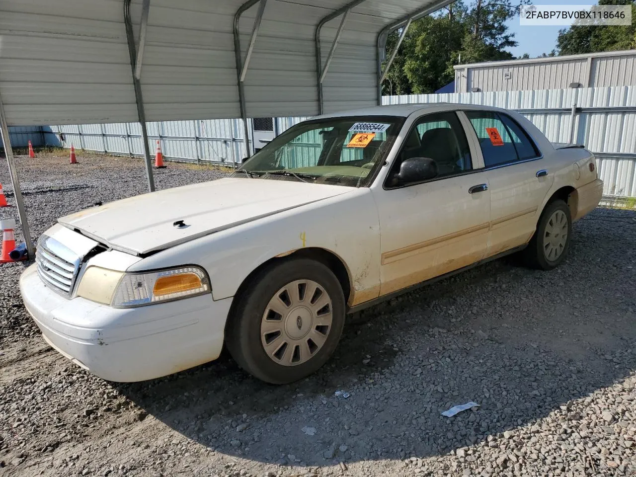 2011 Ford Crown Victoria Police Interceptor VIN: 2FABP7BV0BX118646 Lot: 68866544