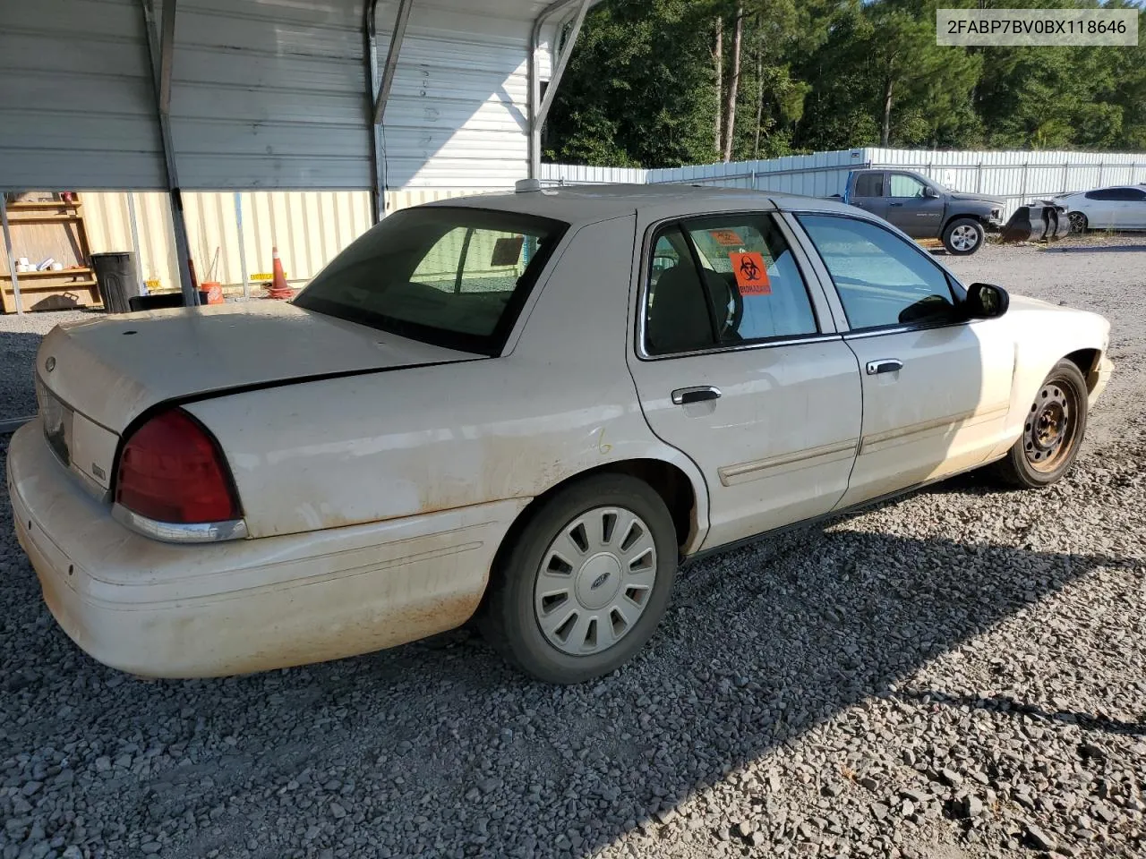 2011 Ford Crown Victoria Police Interceptor VIN: 2FABP7BV0BX118646 Lot: 68866544