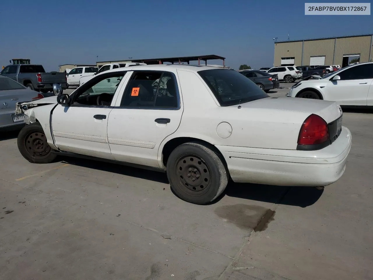 2011 Ford Crown Victoria Police Interceptor VIN: 2FABP7BV0BX172867 Lot: 76287304