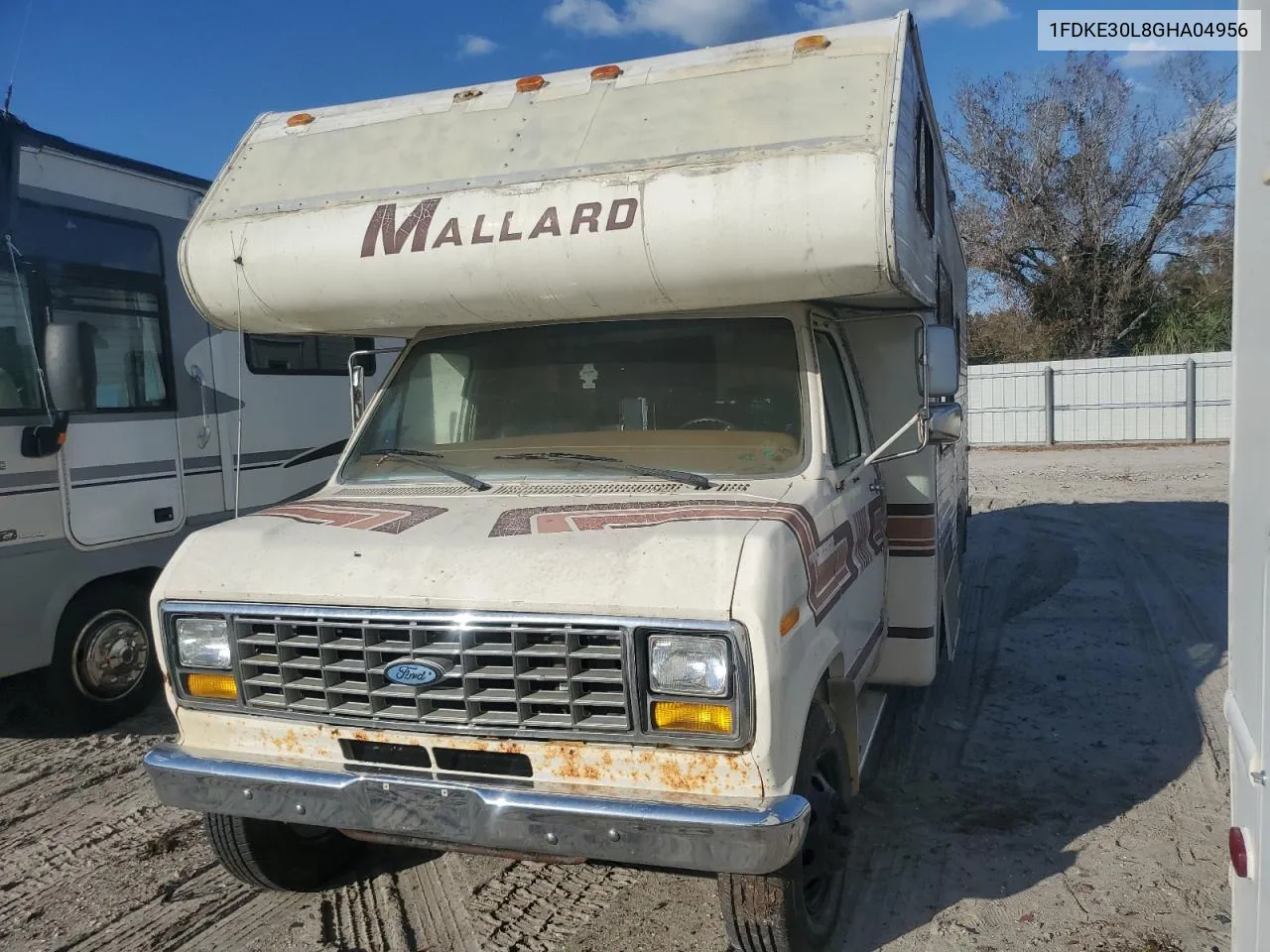 1986 Ford Econoline E350 Cutaway Van VIN: 1FDKE30L8GHA04956 Lot: 77132654