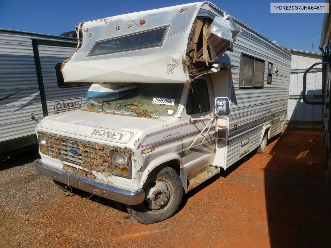 1988 Ford Econoline E350 Cutaway Van VIN: 1FDKE30G7JHA64611 Lot: 75603594