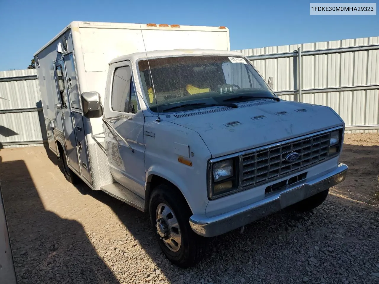 1991 Ford Econoline E350 Cutaway Van VIN: 1FDKE30M0MHA29323 Lot: 77874304