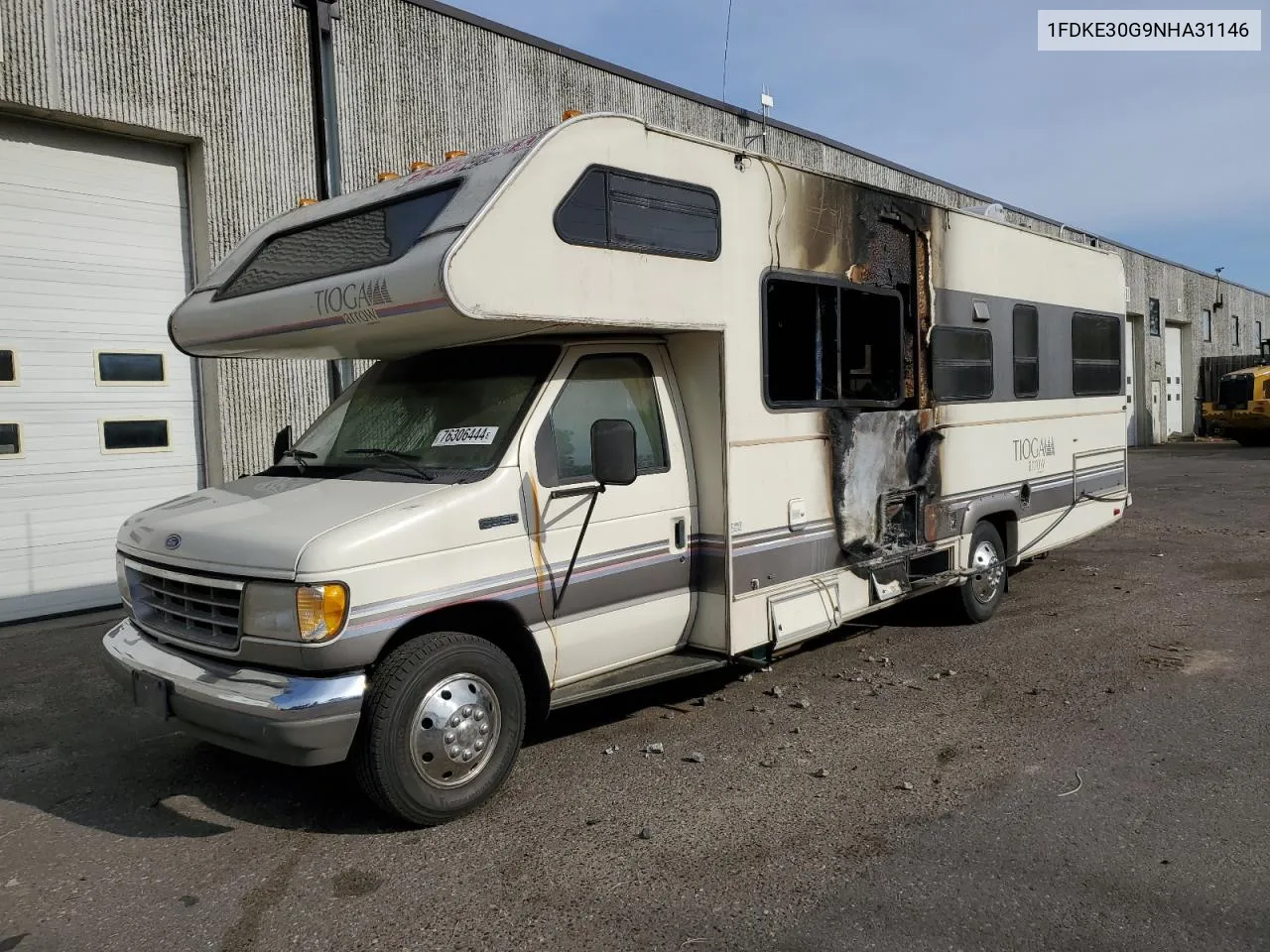 1992 Ford Econoline E350 Cutaway Van VIN: 1FDKE30G9NHA31146 Lot: 76306444