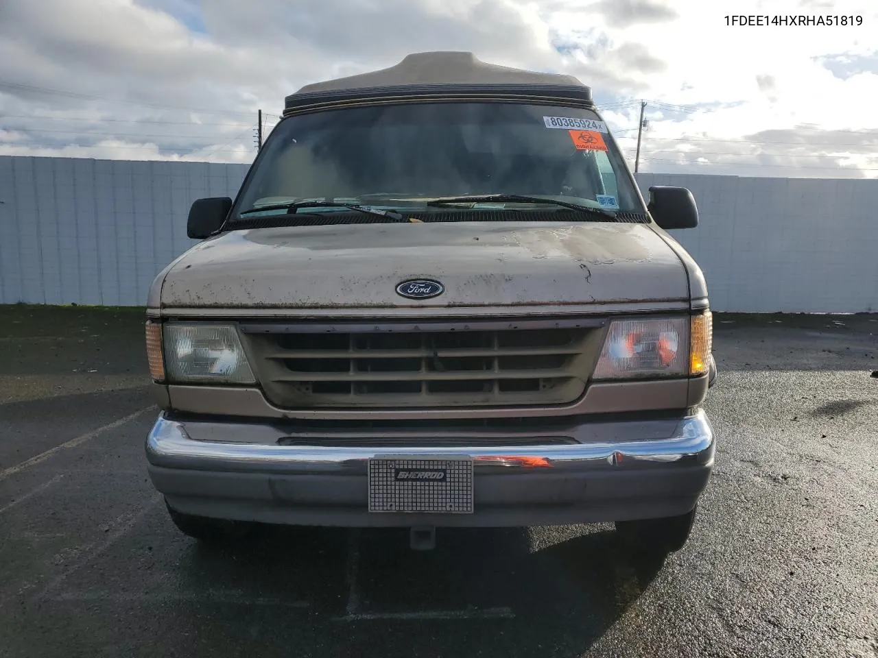 1994 Ford Econoline E150 Van VIN: 1FDEE14HXRHA51819 Lot: 80385924