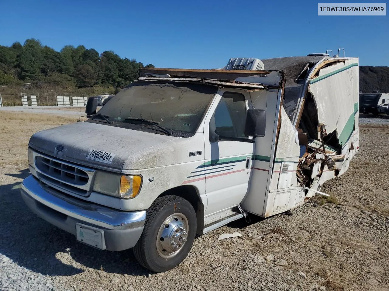 1998 Ford Econoline E350 Cutaway Van VIN: 1FDWE30S4WHA76969 Lot: 74993424