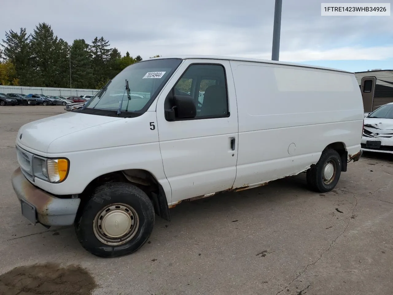 1998 Ford Econoline E150 Van VIN: 1FTRE1423WHB34926 Lot: 76534944