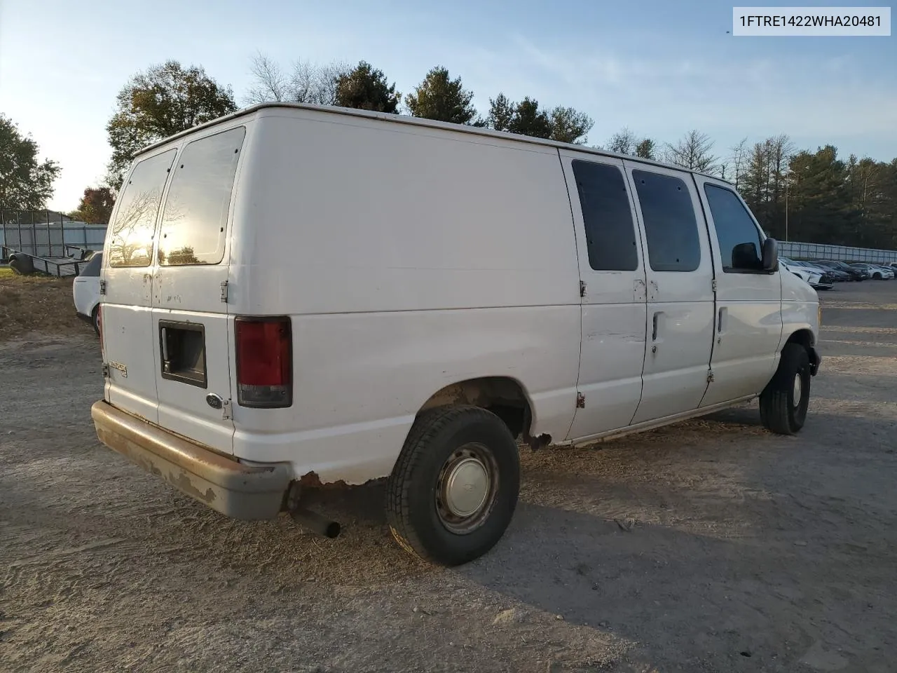 1998 Ford Econoline E150 Van VIN: 1FTRE1422WHA20481 Lot: 76829324