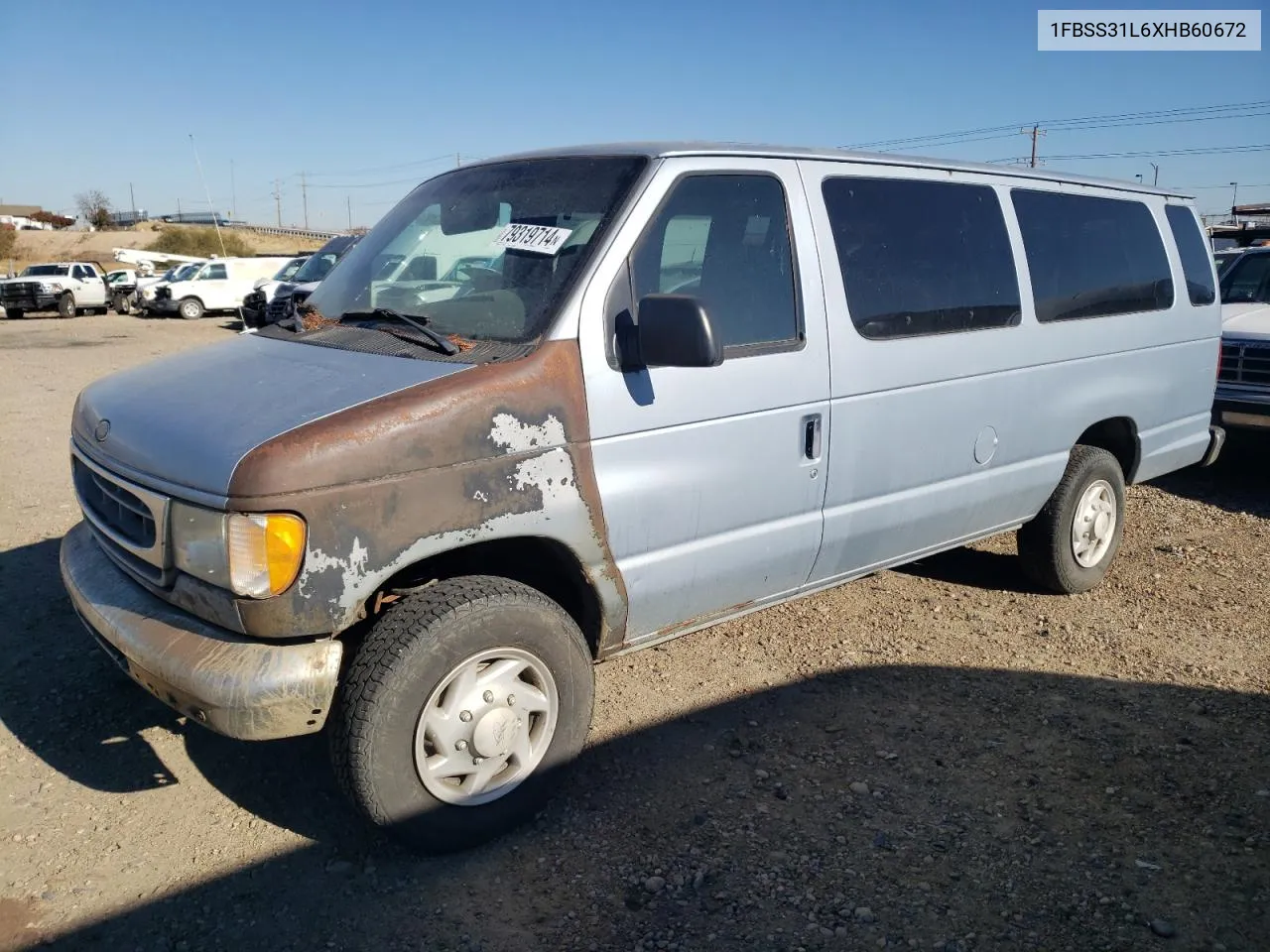 1999 Ford Econoline E350 Super Duty Wagon VIN: 1FBSS31L6XHB60672 Lot: 79319714