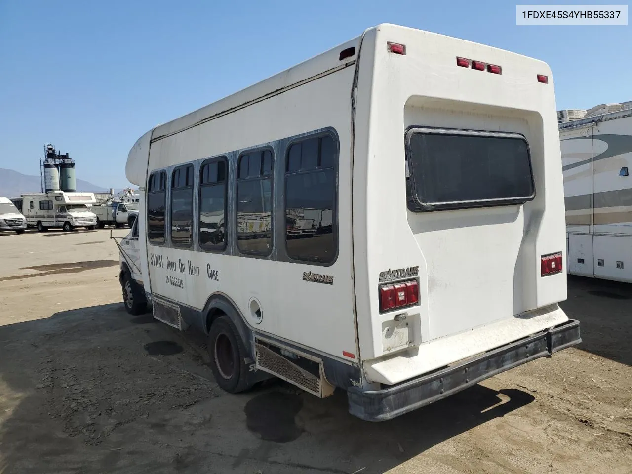 2000 Ford Econoline E450 Super Duty Cutaway Van VIN: 1FDXE45S4YHB55337 Lot: 73341484