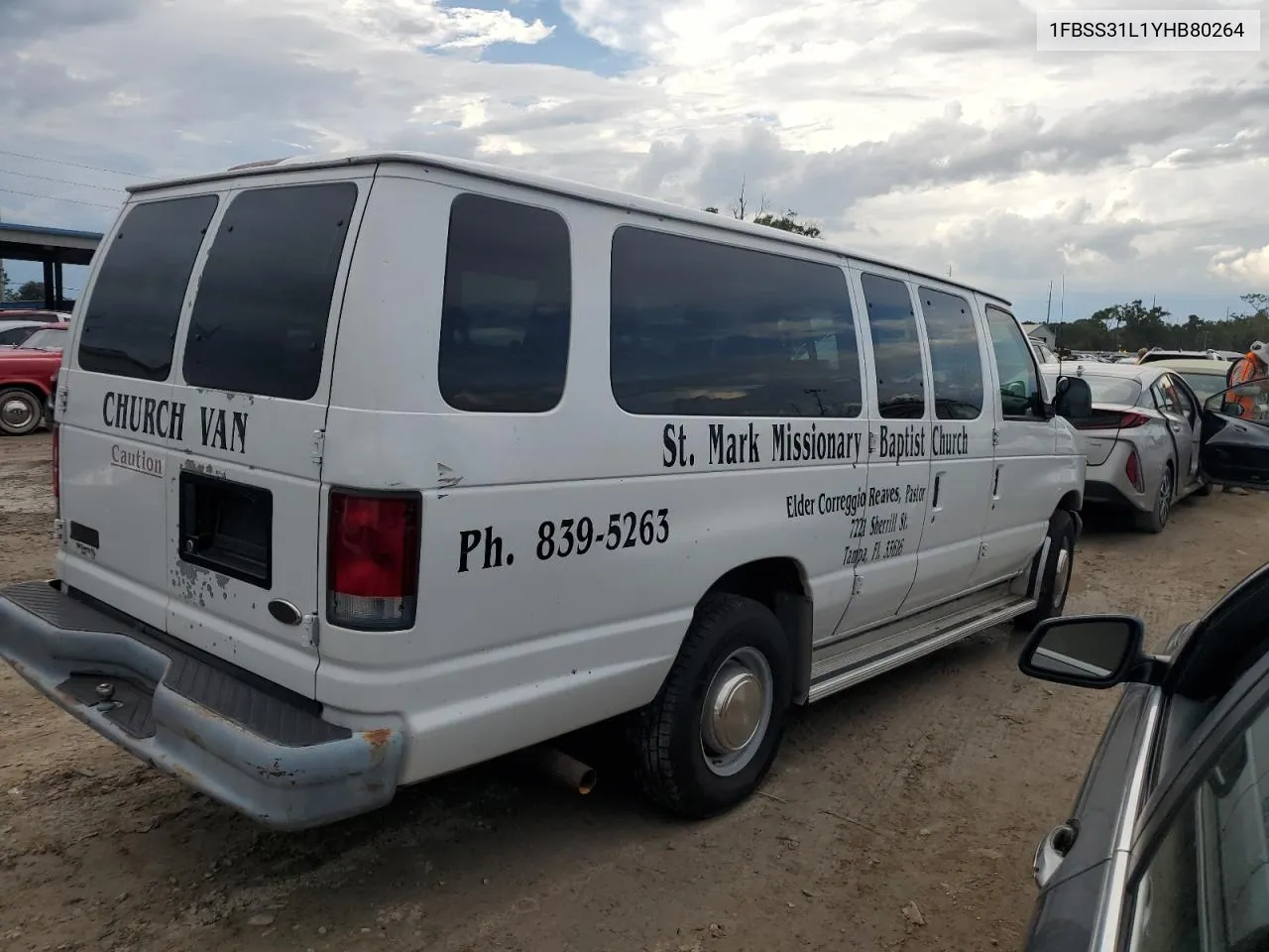 2000 Ford Econoline E350 Super Duty Wagon VIN: 1FBSS31L1YHB80264 Lot: 74762814