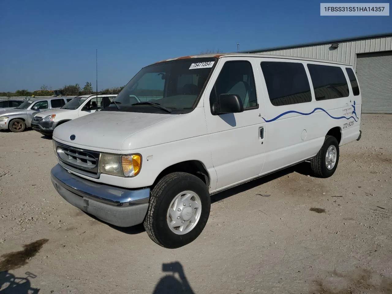 2001 Ford Econoline E350 Super Duty Wagon VIN: 1FBSS31S51HA14357 Lot: 75471354