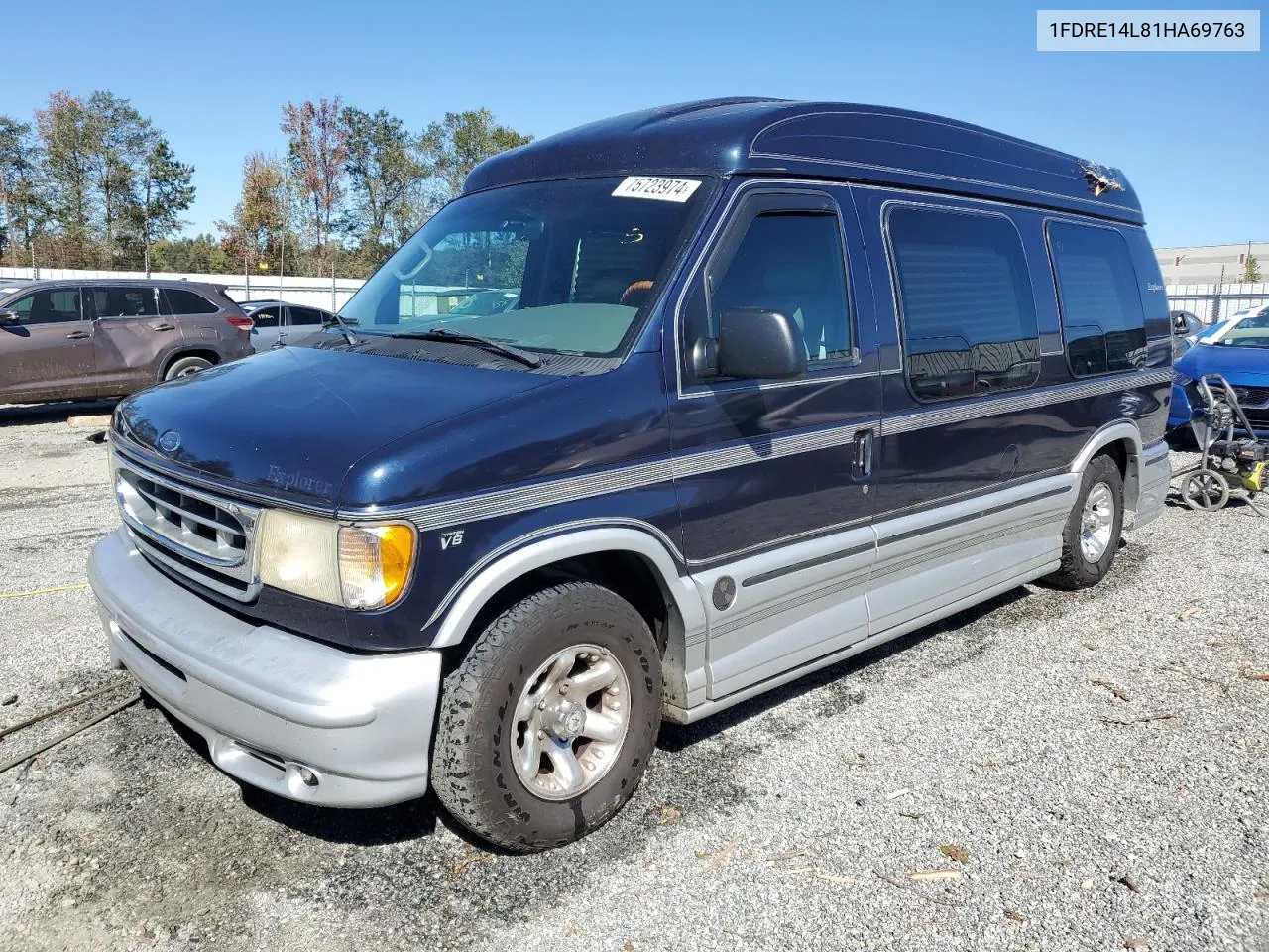 2001 Ford Econoline E150 Van VIN: 1FDRE14L81HA69763 Lot: 75723974