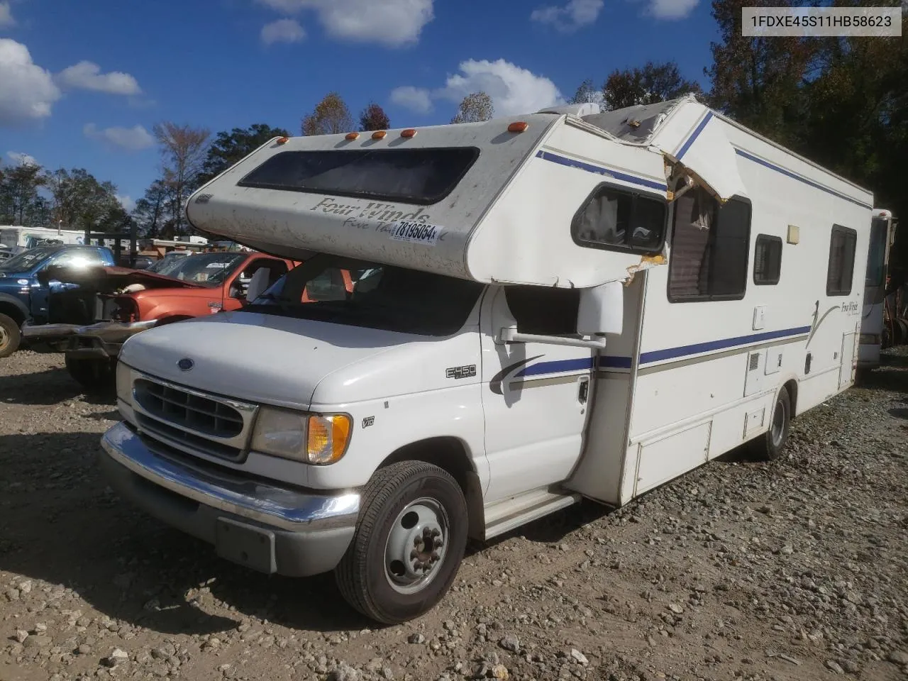 2001 Ford Econoline E450 Super Duty Cutaway Van VIN: 1FDXE45S11HB58623 Lot: 78195054