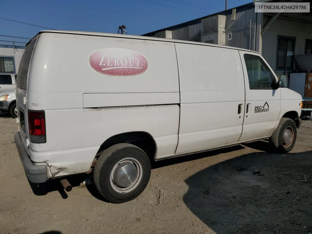 2002 Ford Econoline E250 Van VIN: 1FTNE24L42HA29786 Lot: 61690734