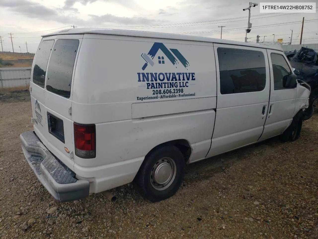 2002 Ford Econoline E150 Van VIN: 1FTRE14W22HB08752 Lot: 71683334