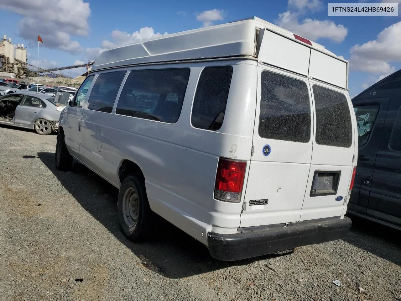 2002 Ford Econoline E250 Van VIN: 1FTNS24L42HB69426 Lot: 77499794