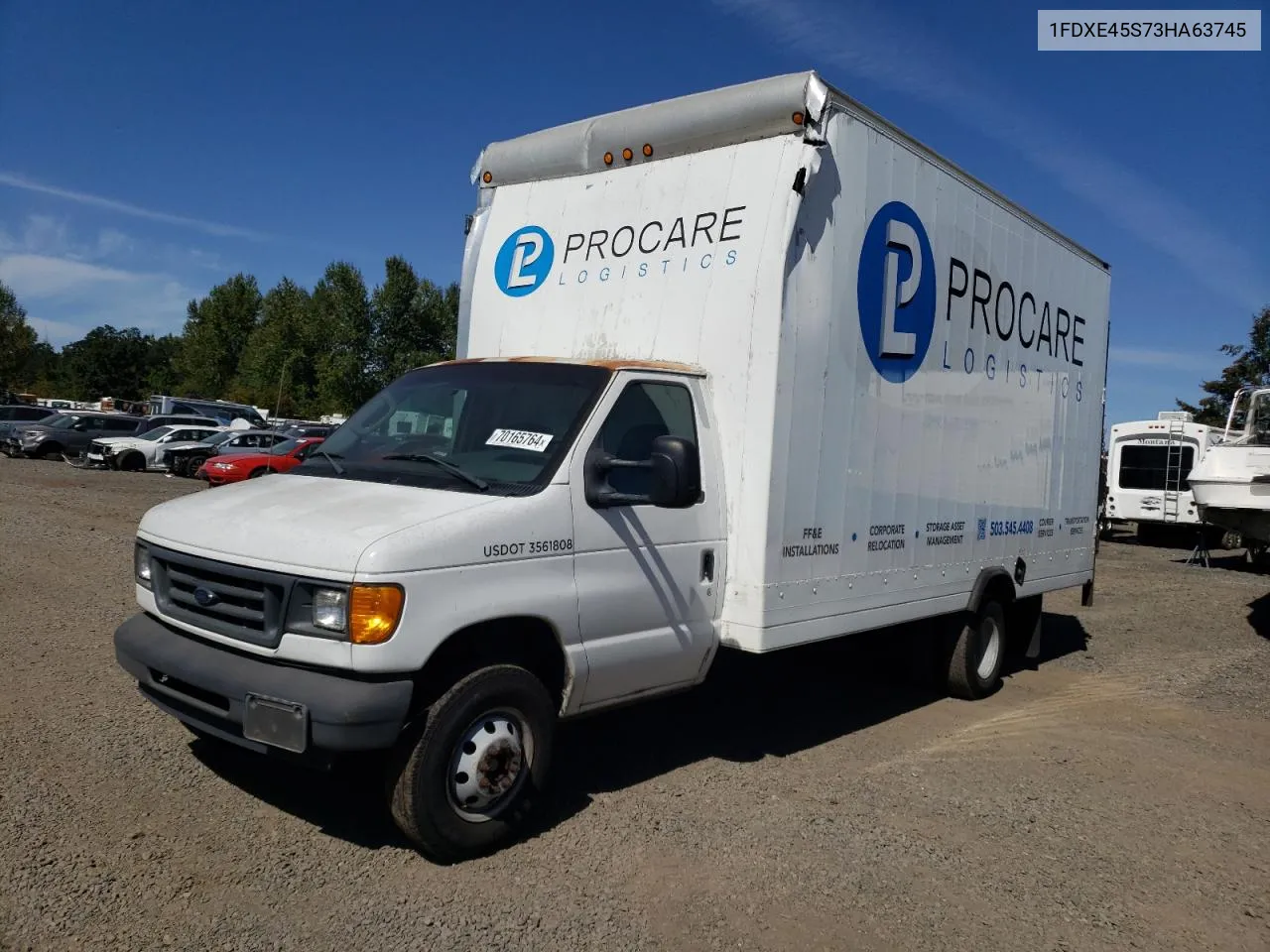 2003 Ford Econoline E450 Super Duty Cutaway Van VIN: 1FDXE45S73HA63745 Lot: 70165764