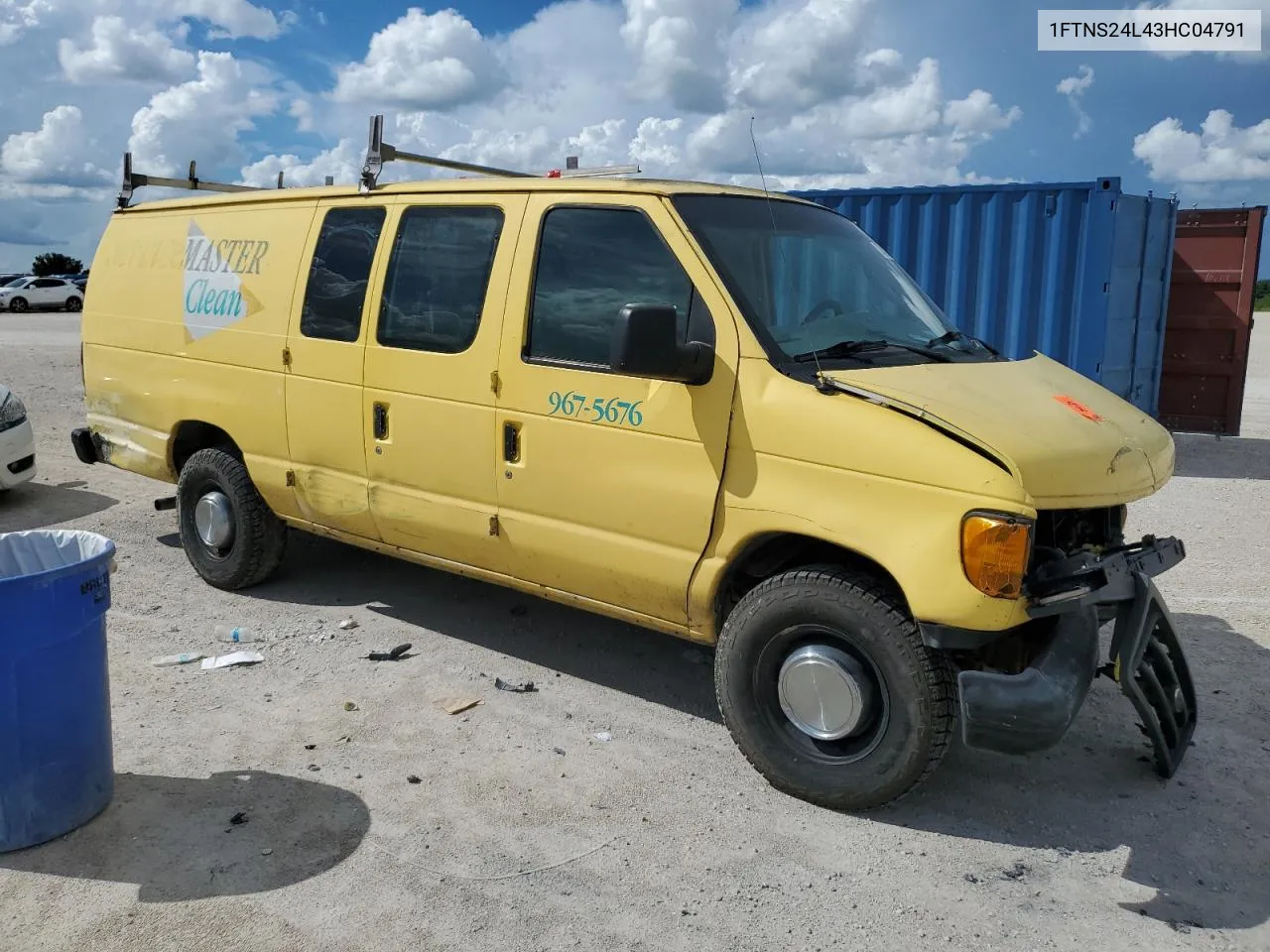 2003 Ford Econoline E250 Van VIN: 1FTNS24L43HC04791 Lot: 70840274