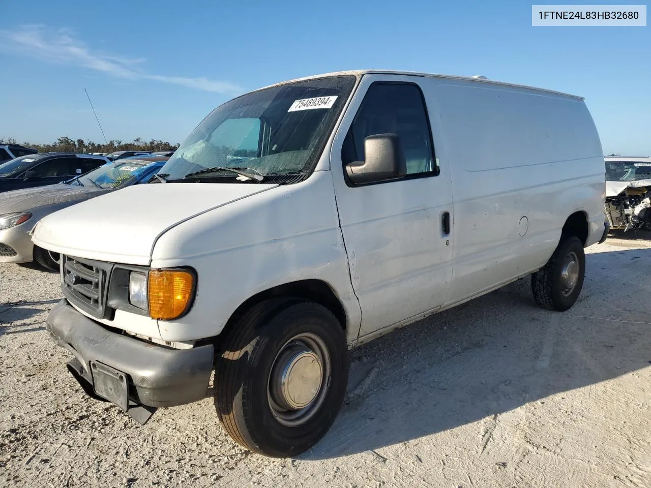 2003 Ford Econoline E250 Van VIN: 1FTNE24L83HB32680 Lot: 75489394