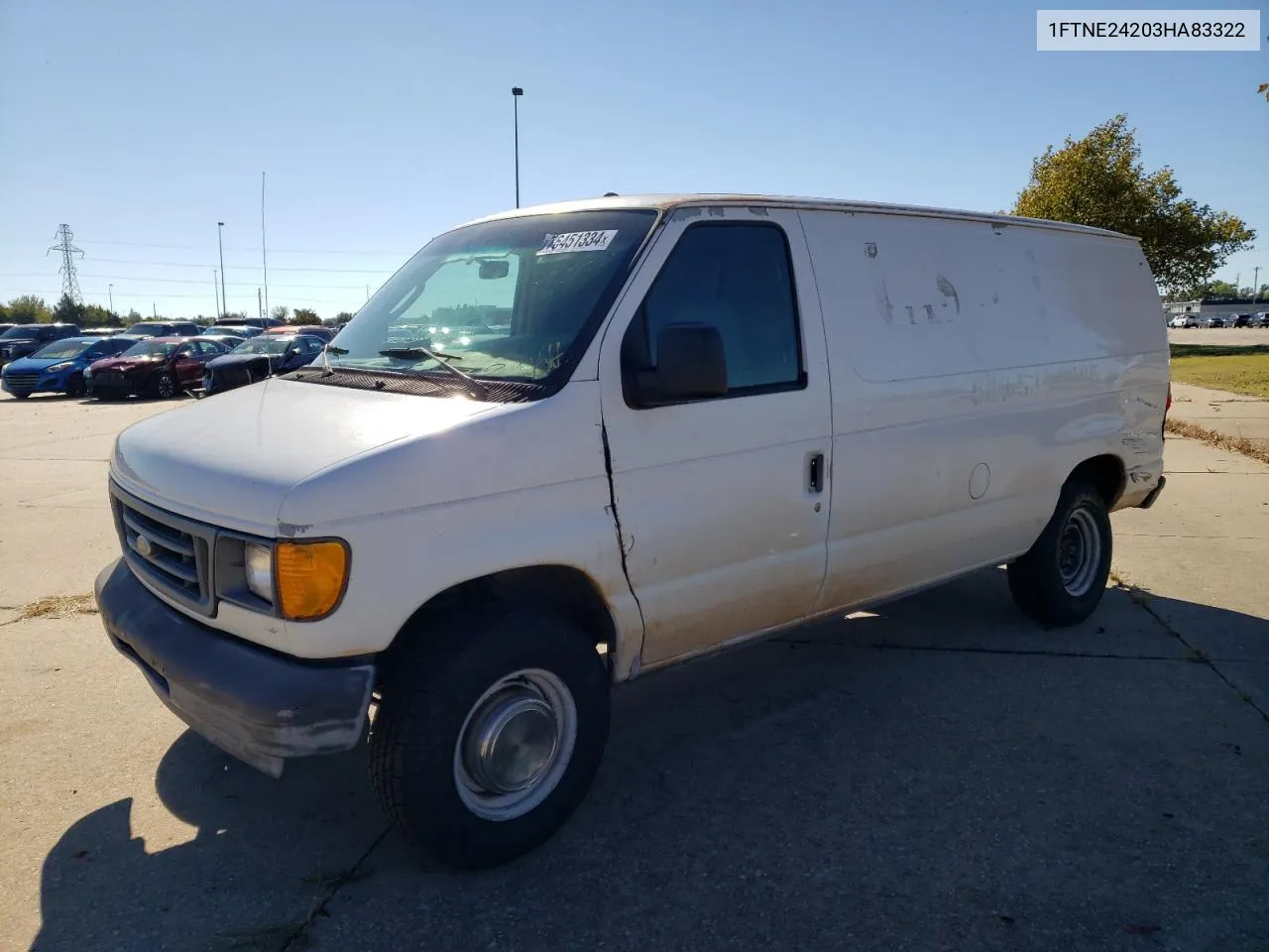 2003 Ford Econoline E250 Van VIN: 1FTNE24203HA83322 Lot: 76451334