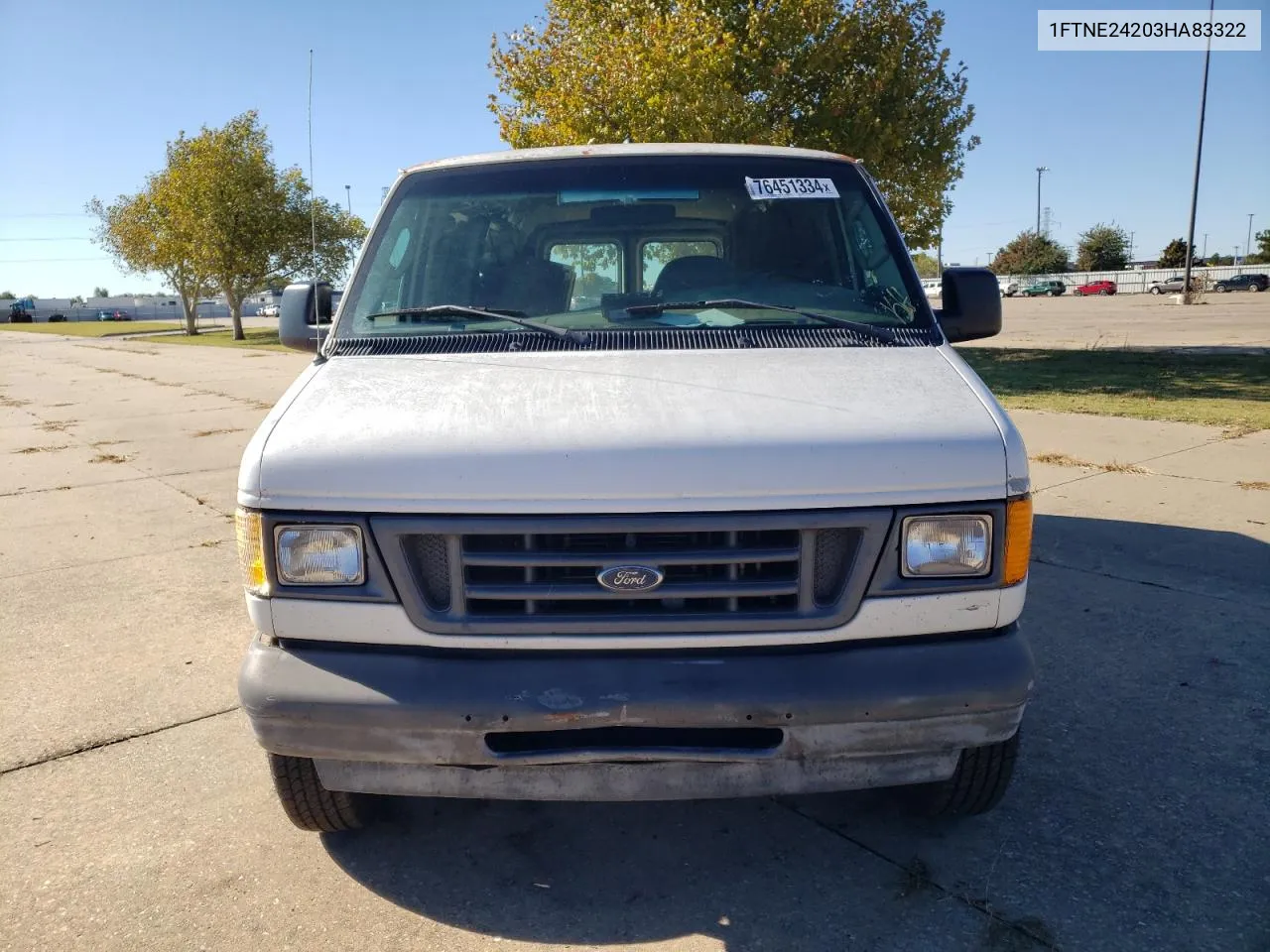 2003 Ford Econoline E250 Van VIN: 1FTNE24203HA83322 Lot: 76451334