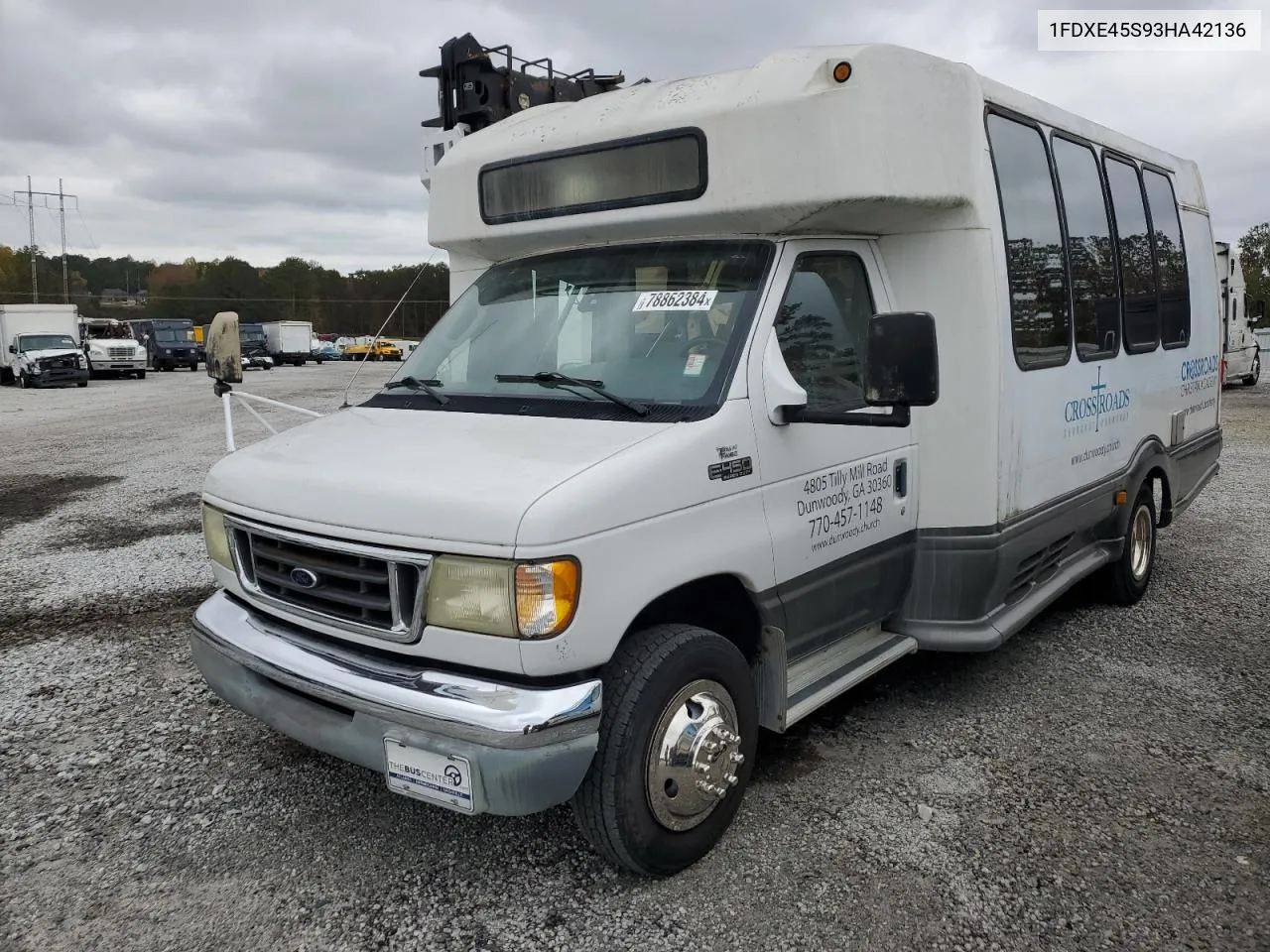 2003 Ford Econoline E450 Super Duty Cutaway Van VIN: 1FDXE45S93HA42136 Lot: 78862384