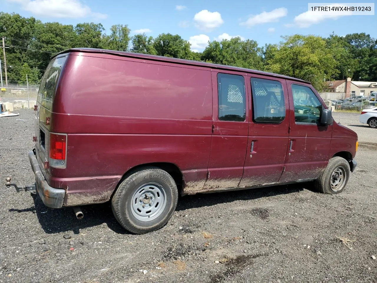 2004 Ford Econoline E150 Van VIN: 1FTRE14WX4HB19243 Lot: 69833254