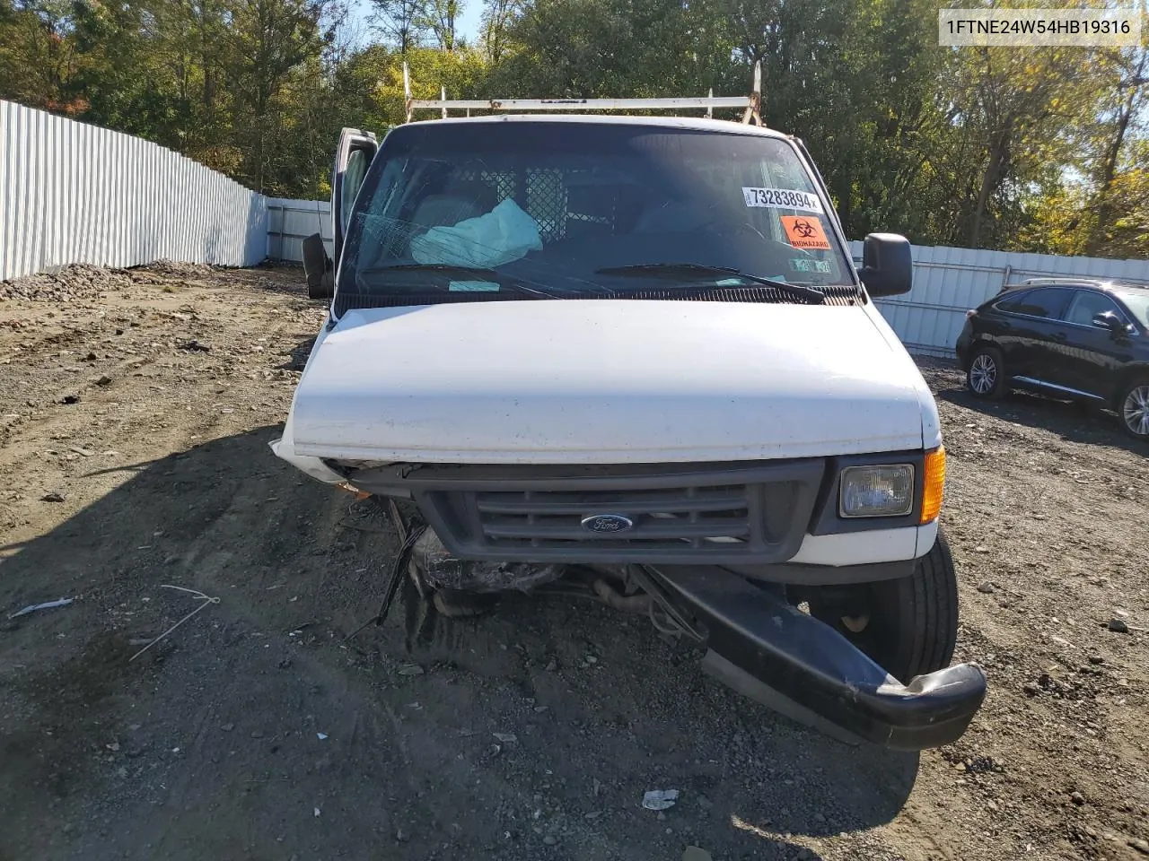 2004 Ford Econoline E250 Van VIN: 1FTNE24W54HB19316 Lot: 73283894