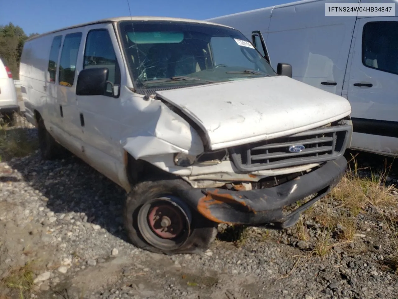 2004 Ford Econoline E250 Van VIN: 1FTNS24W04HB34847 Lot: 73531764