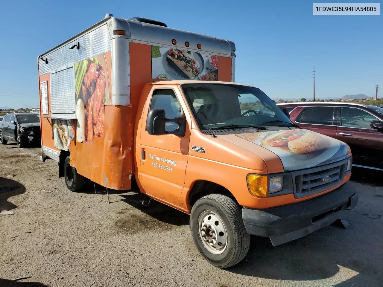 2004 Ford Econoline E350 Super Duty Cutaway Van VIN: 1FDWE35L94HA54805 Lot: 76610784