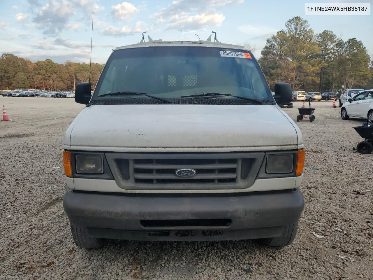 2005 Ford Econoline E250 Van VIN: 1FTNE24WX5HB35187 Lot: 80007964