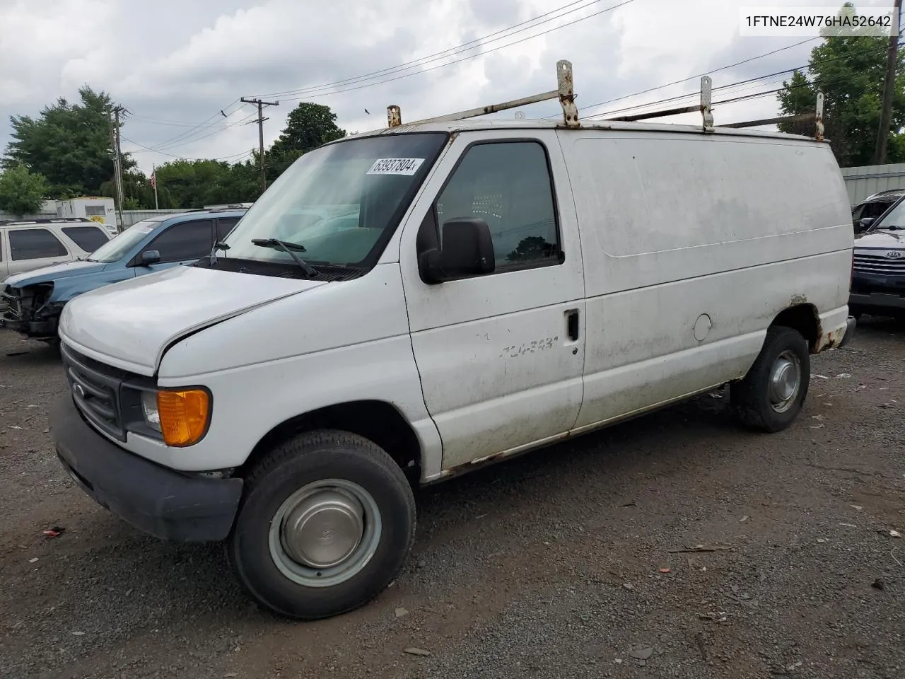 2006 Ford Econoline E250 Van VIN: 1FTNE24W76HA52642 Lot: 63937804