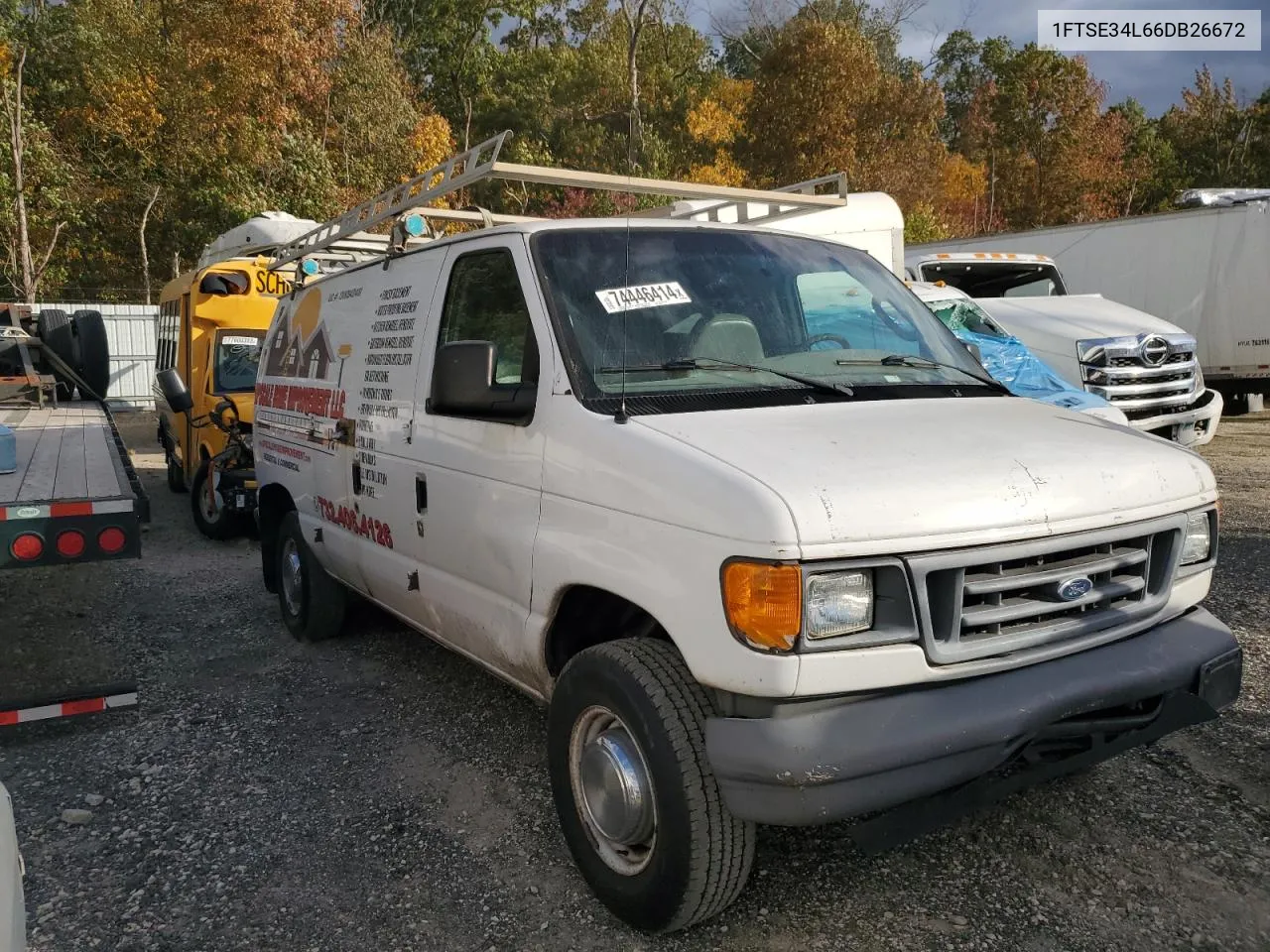 2006 Ford Econoline E350 Super Duty Van VIN: 1FTSE34L66DB26672 Lot: 74446414