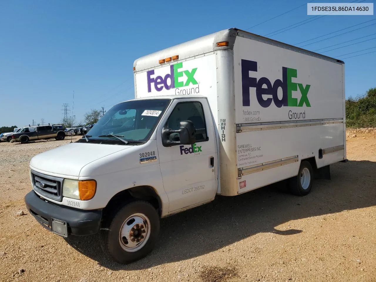 2006 Ford Econoline E350 Super Duty Cutaway Van VIN: 1FDSE35L86DA14630 Lot: 75243014