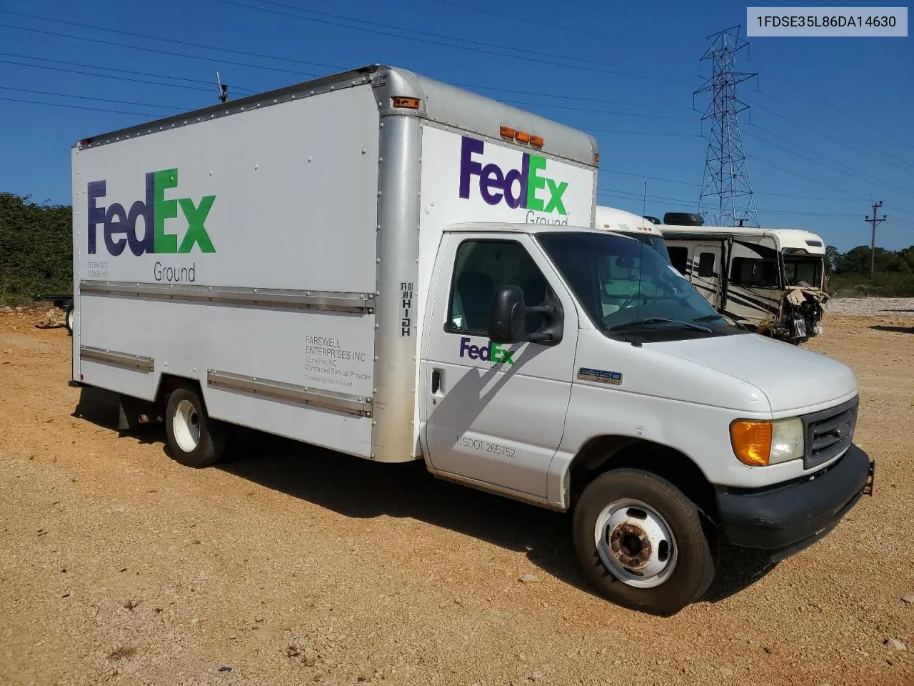 2006 Ford Econoline E350 Super Duty Cutaway Van VIN: 1FDSE35L86DA14630 Lot: 75243014