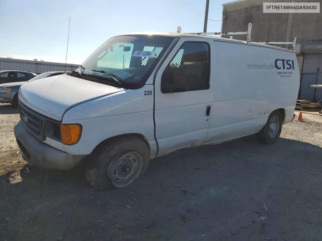 2006 Ford Econoline E150 Van VIN: 1FTRE14W66DA93430 Lot: 75511204