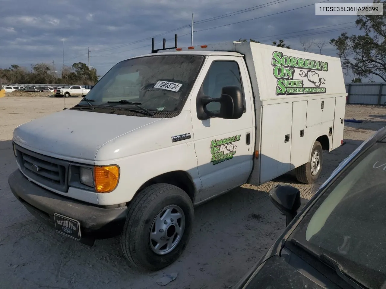 2006 Ford Econoline E350 Super Duty Cutaway Van VIN: 1FDSE35L36HA26399 Lot: 76403734