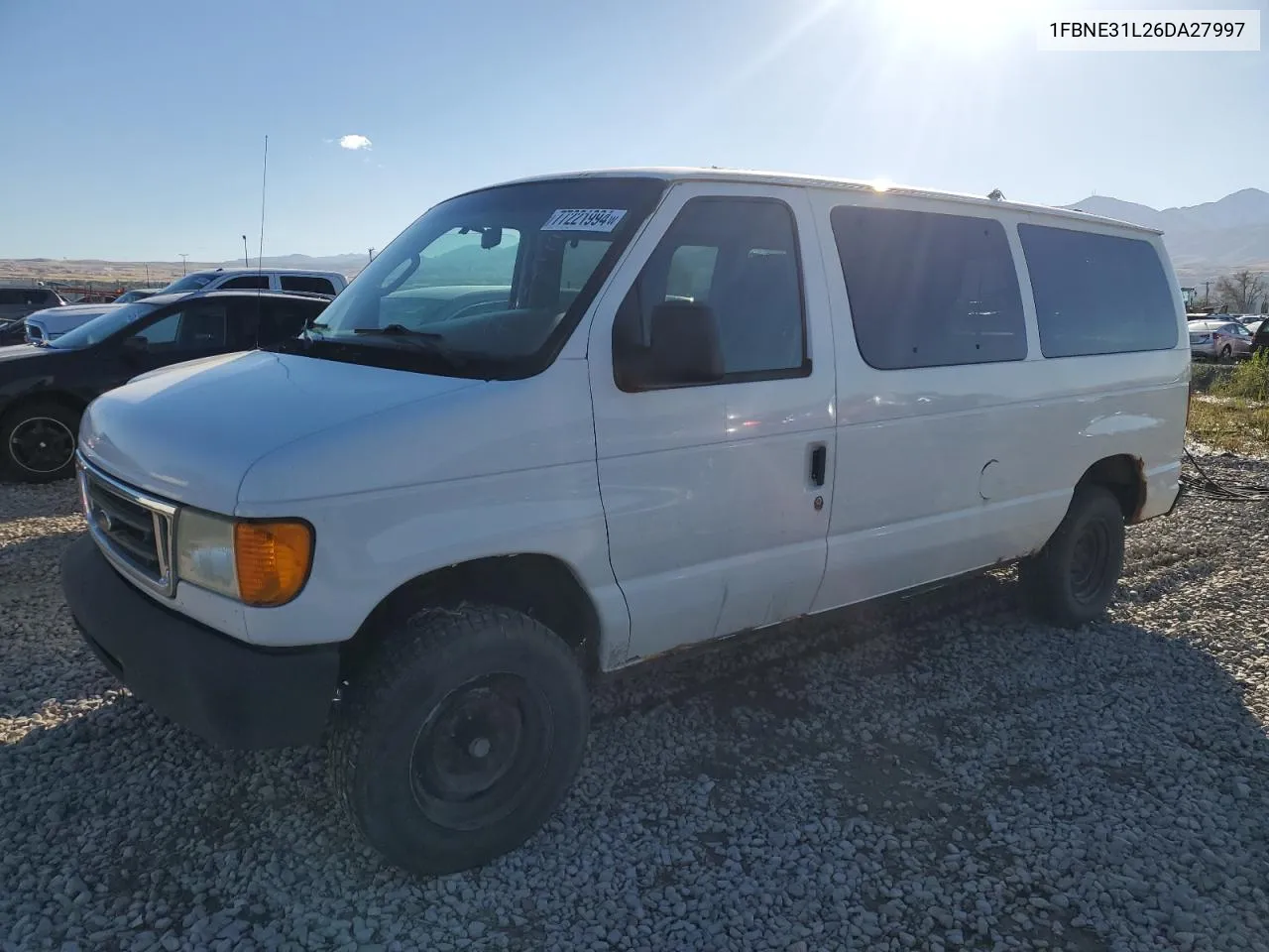 2006 Ford Econoline E350 Super Duty Wagon VIN: 1FBNE31L26DA27997 Lot: 77221994