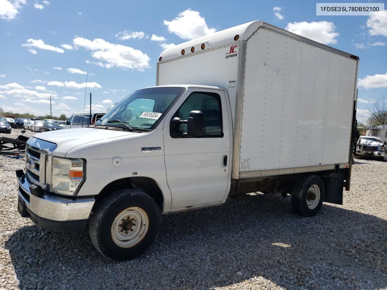 2008 Ford Econoline E350 Super Duty Cutaway Van VIN: 1FDSE35L78DB52100 Lot: 50535334