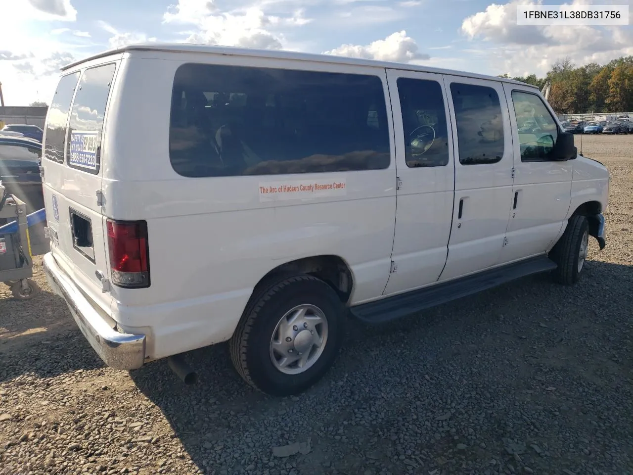 2008 Ford Econoline E350 Super Duty Wagon VIN: 1FBNE31L38DB31756 Lot: 73681714