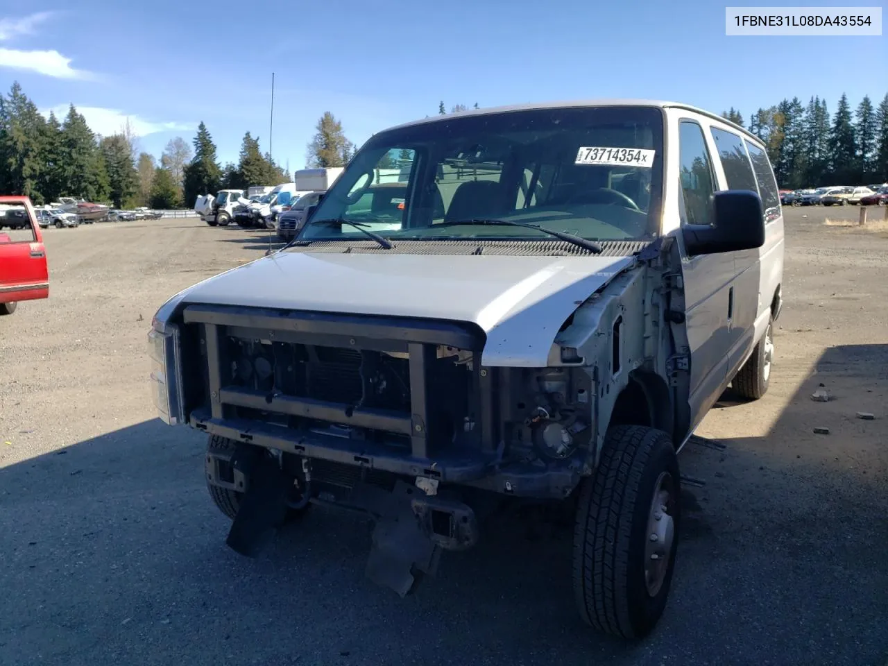 2008 Ford Econoline E350 Super Duty Wagon VIN: 1FBNE31L08DA43554 Lot: 73714354