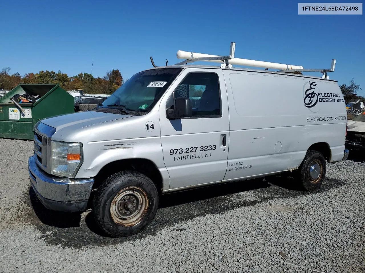 2008 Ford Econoline E250 Van VIN: 1FTNE24L68DA72493 Lot: 74355164