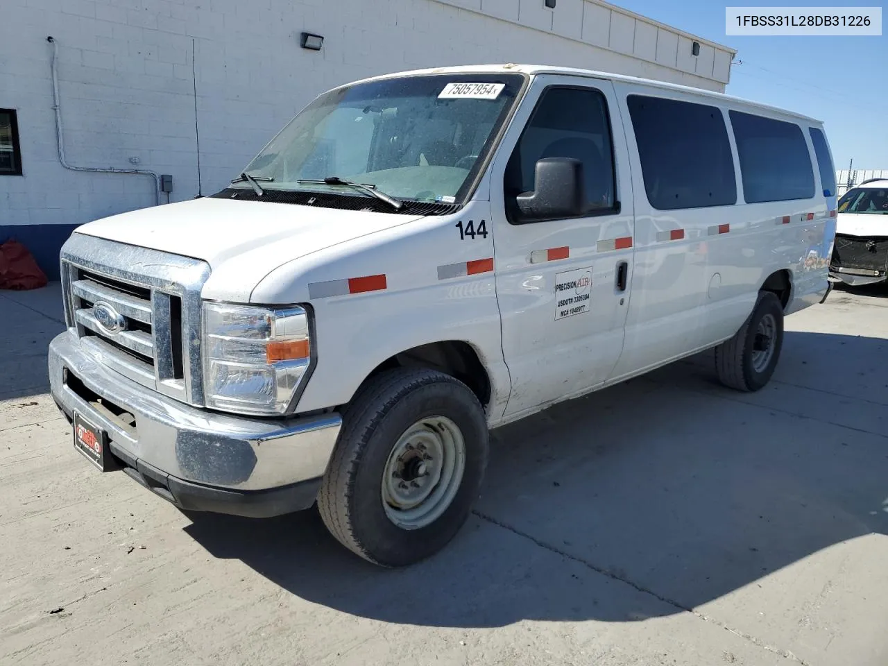 2008 Ford Econoline E350 Super Duty Wagon VIN: 1FBSS31L28DB31226 Lot: 75057954