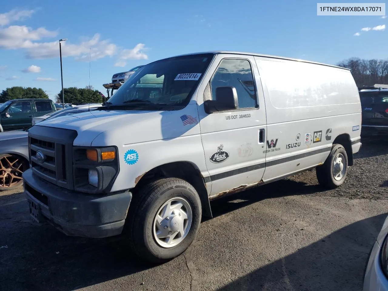 2008 Ford Econoline E250 Van VIN: 1FTNE24WX8DA17071 Lot: 80222414