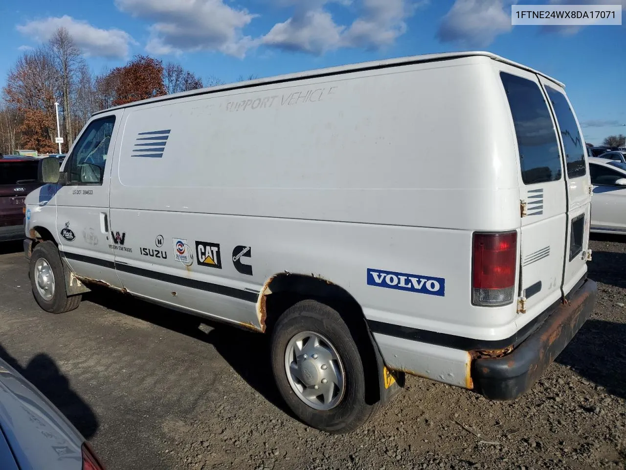 2008 Ford Econoline E250 Van VIN: 1FTNE24WX8DA17071 Lot: 80222414