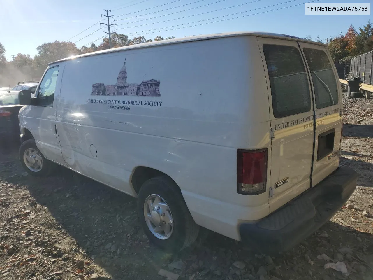 2010 Ford Econoline E150 Van VIN: 1FTNE1EW2ADA76758 Lot: 76780754