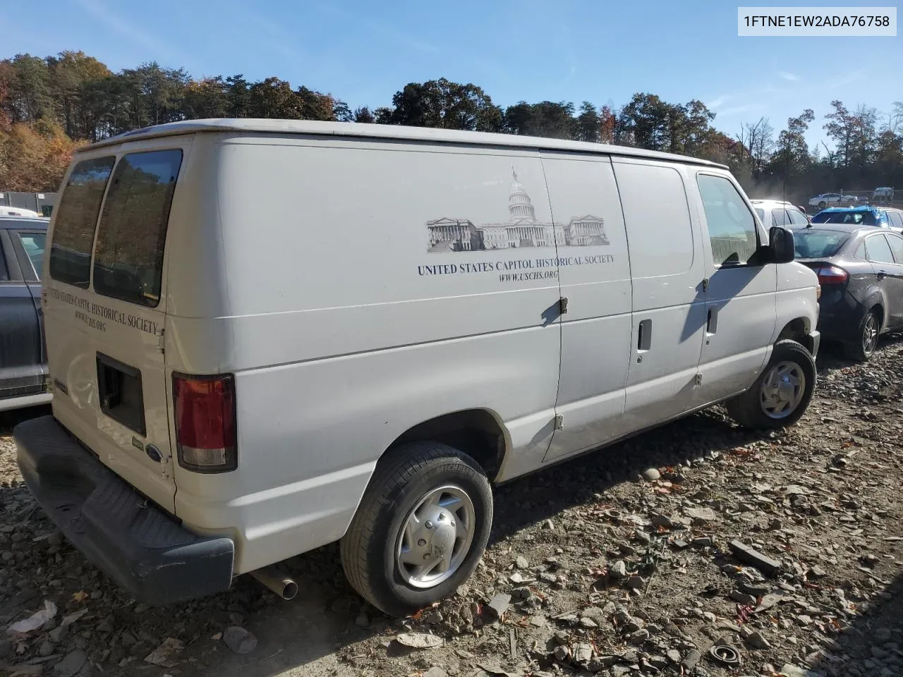 2010 Ford Econoline E150 Van VIN: 1FTNE1EW2ADA76758 Lot: 76780754